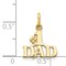 14K Yellow Gold #1 Dad Charm Father Daddy Pendant Jewerly 17mm x 13mm